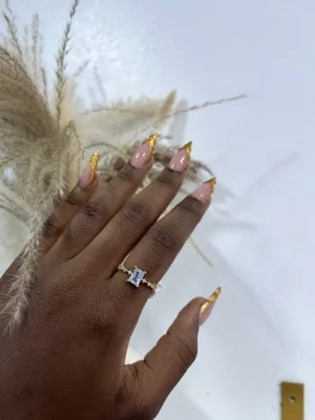 Rectangular Stone Promise Ring