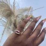 Pink & Clear Cubic Zircon Ring